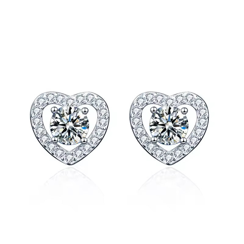 Heart Earrings with Cubic Zirconia – Romantic & Sparkling