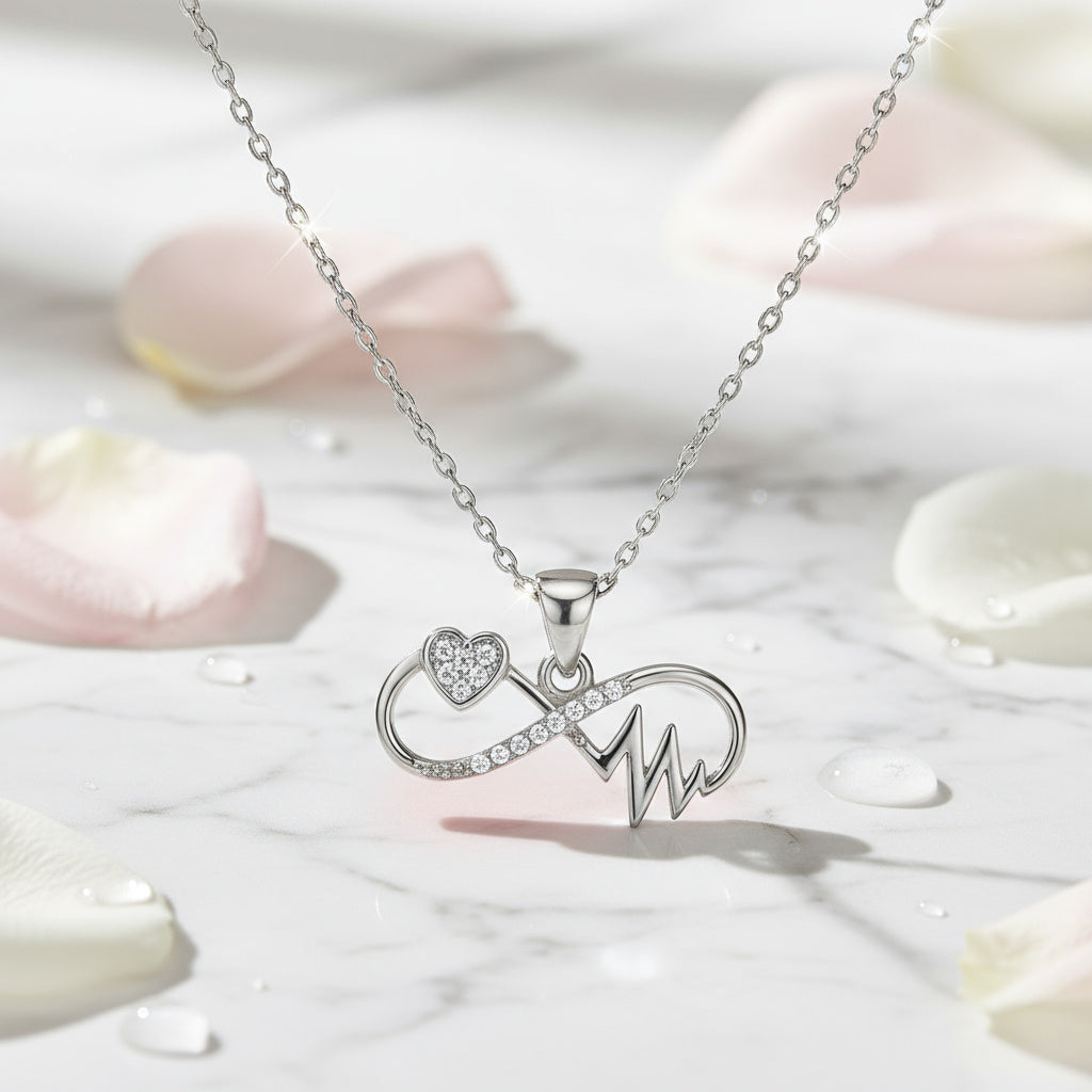 Infinity Heart Necklace - Sterling Silver
