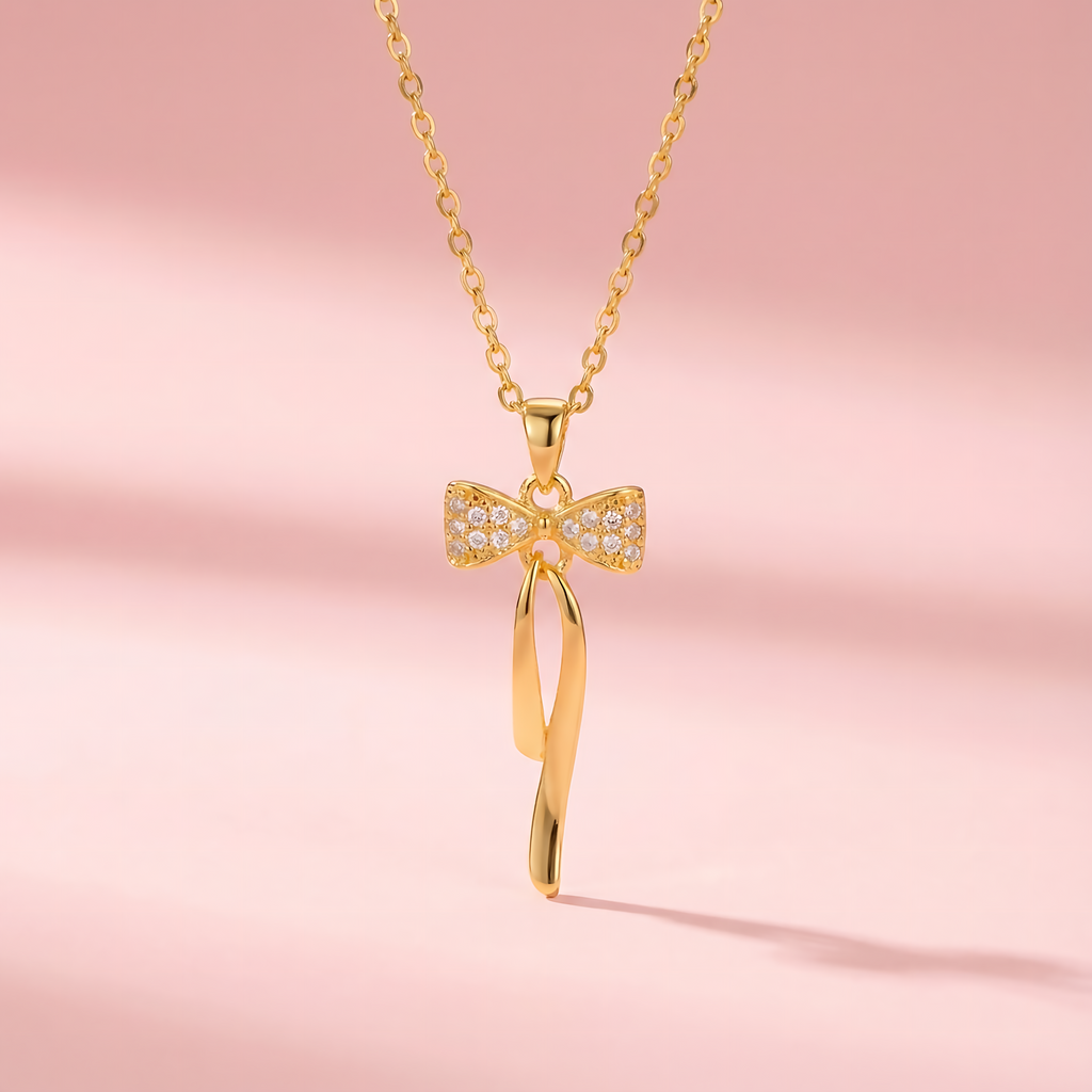 Cute Bow Necklace - Stainless Steel