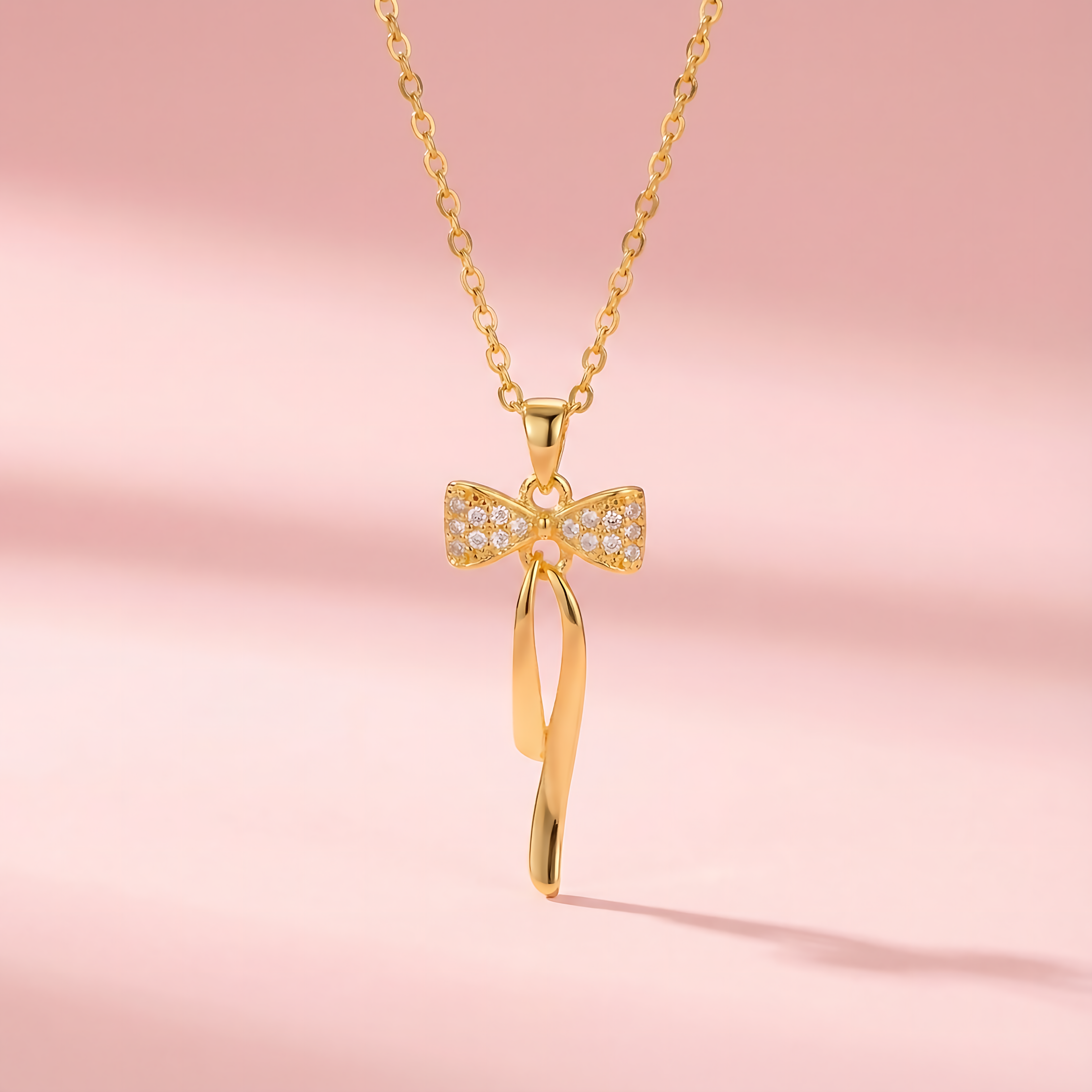 Cute Bow Necklace - Stainless Steel