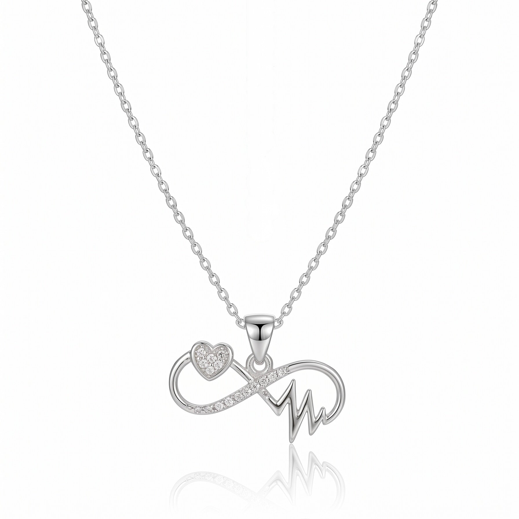 Infinity Heart Necklace - Sterling Silver