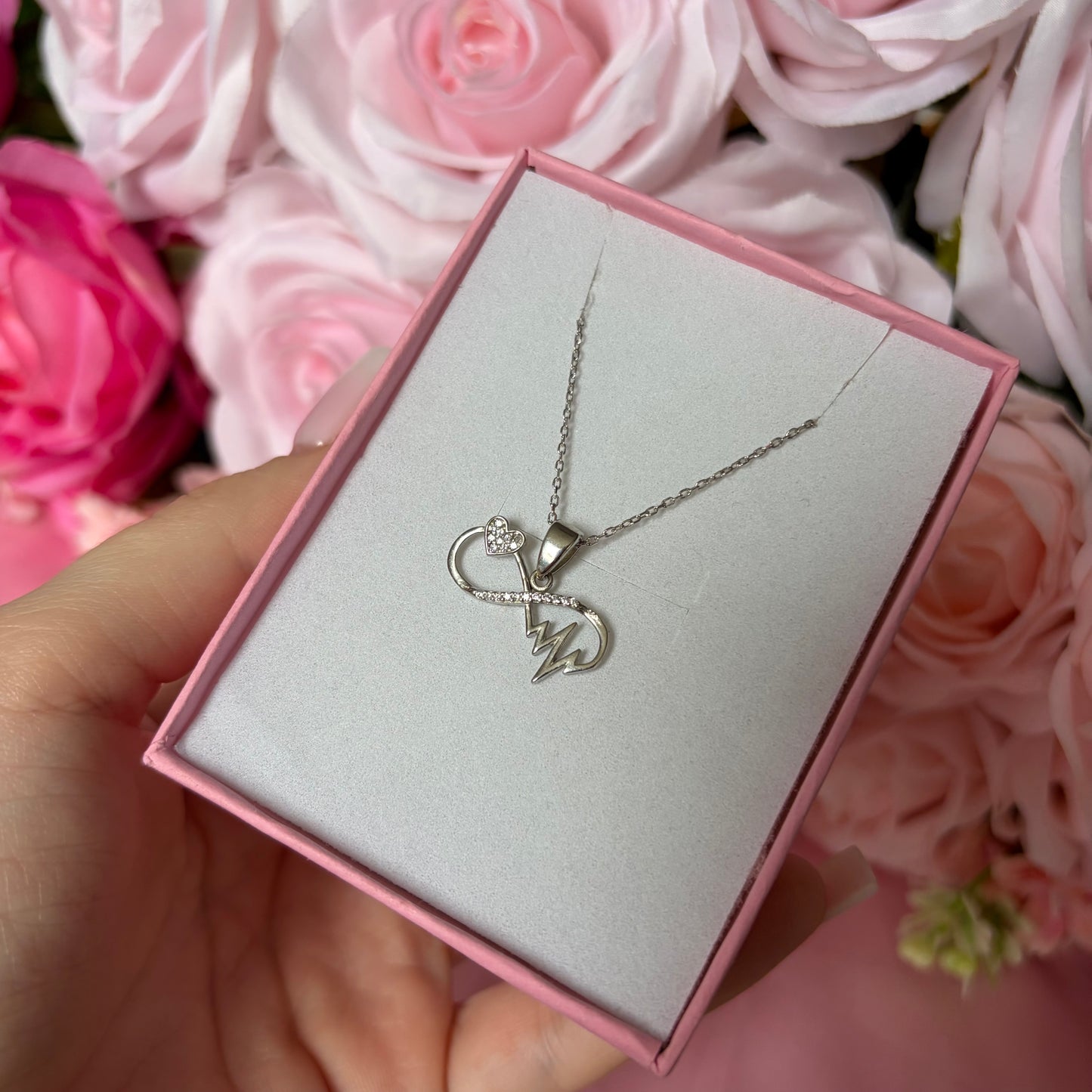 Infinity Heart Necklace - Sterling Silver