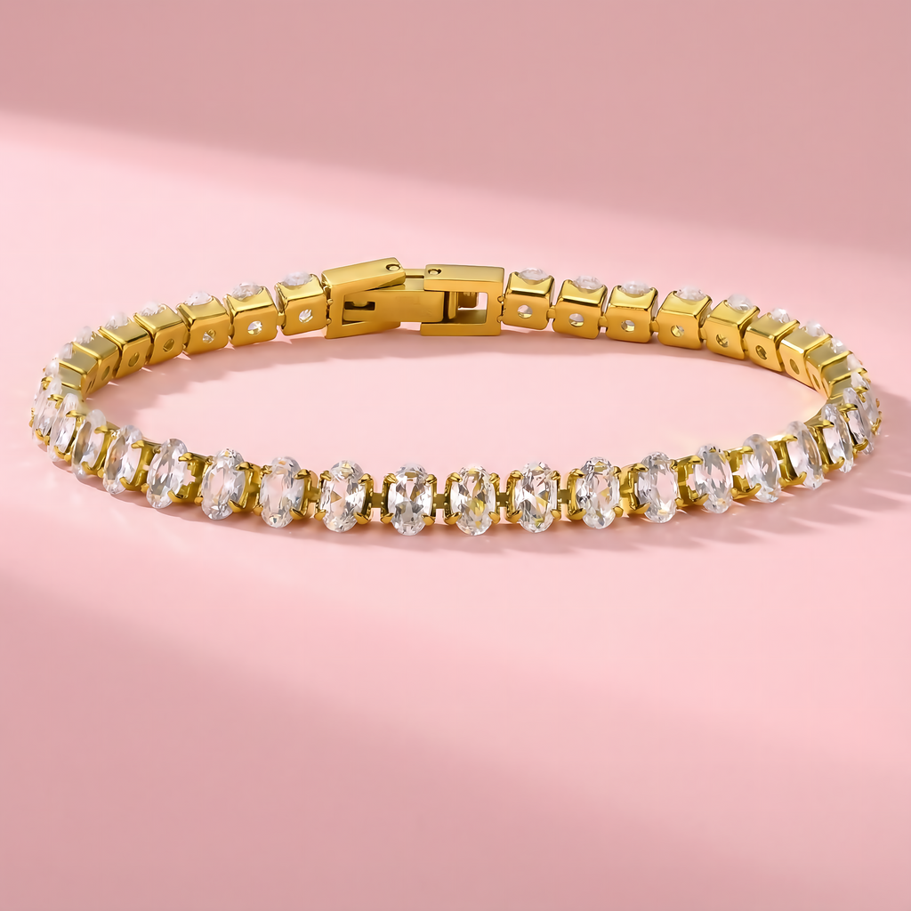 Cubic Zirconia Bracelet - Stainless steel