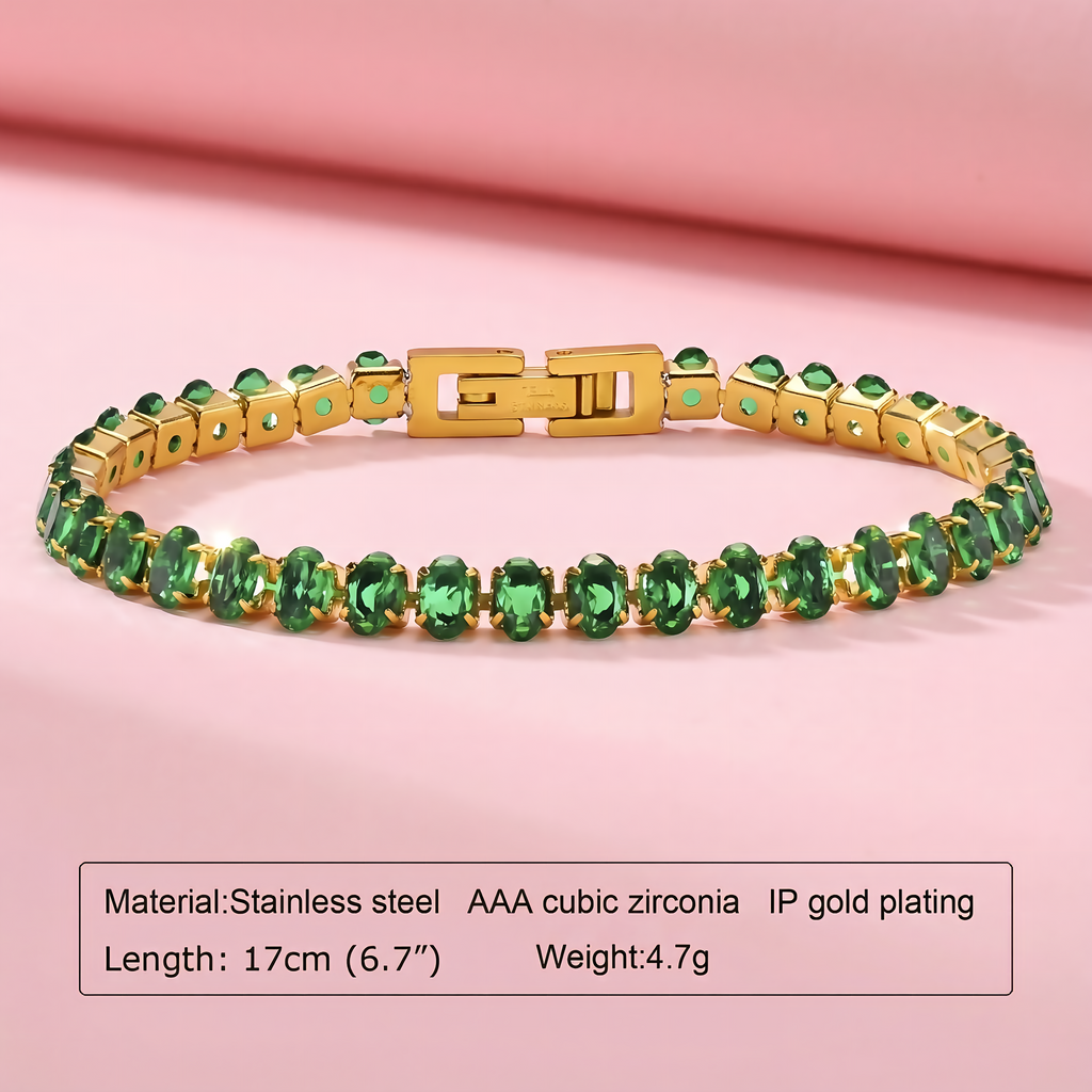 Cubic Zirconia Bracelet - Stainless steel