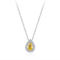 Sterling Silver Teardrop Yellow Gemstone Necklace