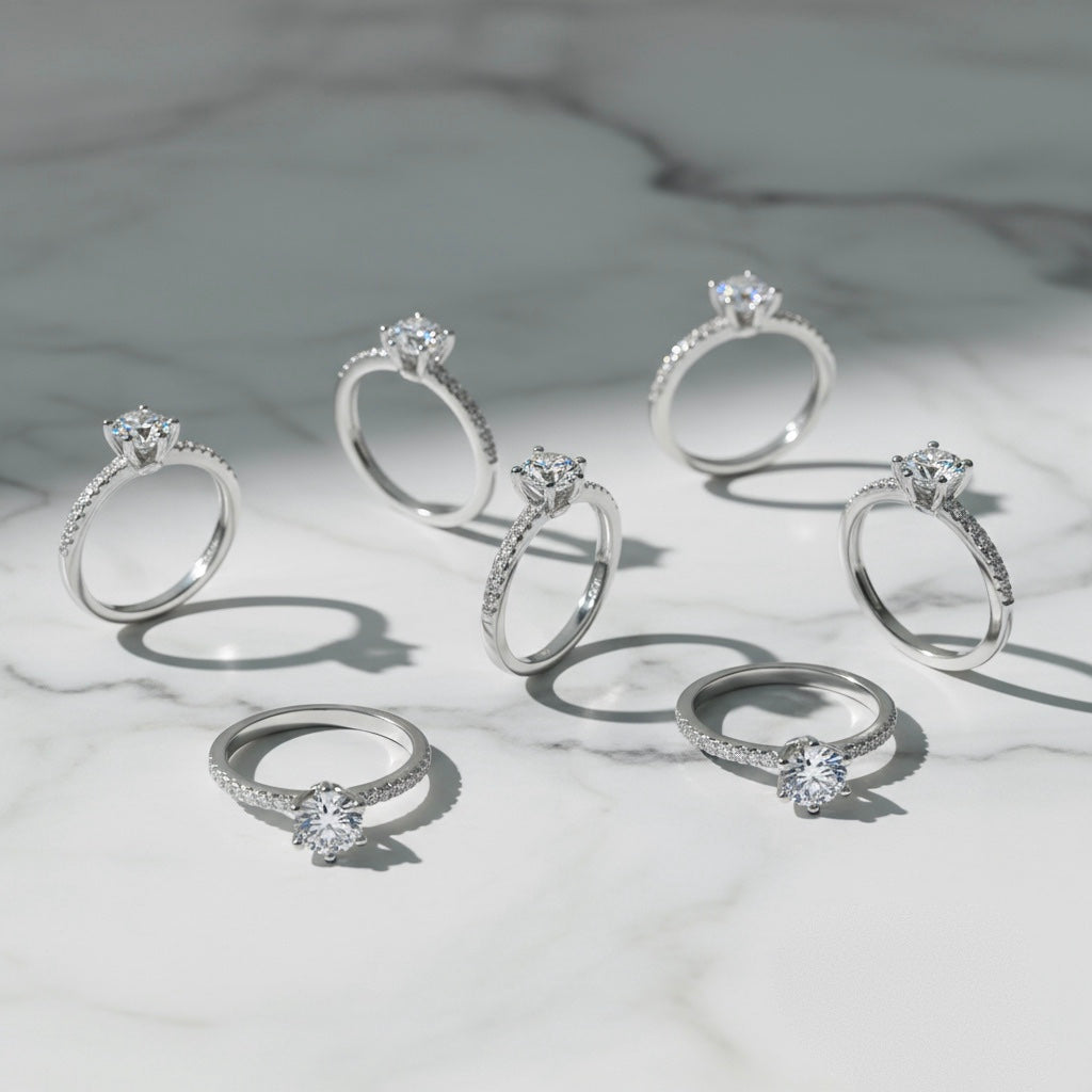 Sterling Silver Solitaire Ring with Cubic Zirconia