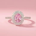 Pink Sterling Silver Aura Ring