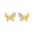 Sterling Silver Gold Butterfly Earrings