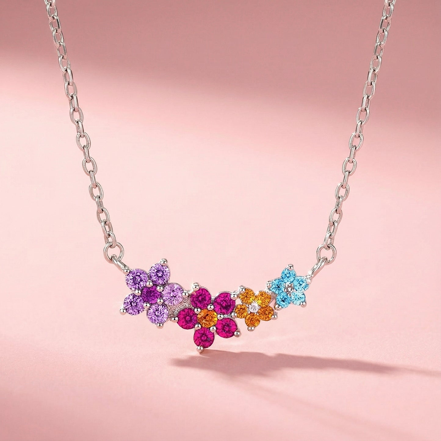 Color Bloom Sterling Silver Necklace