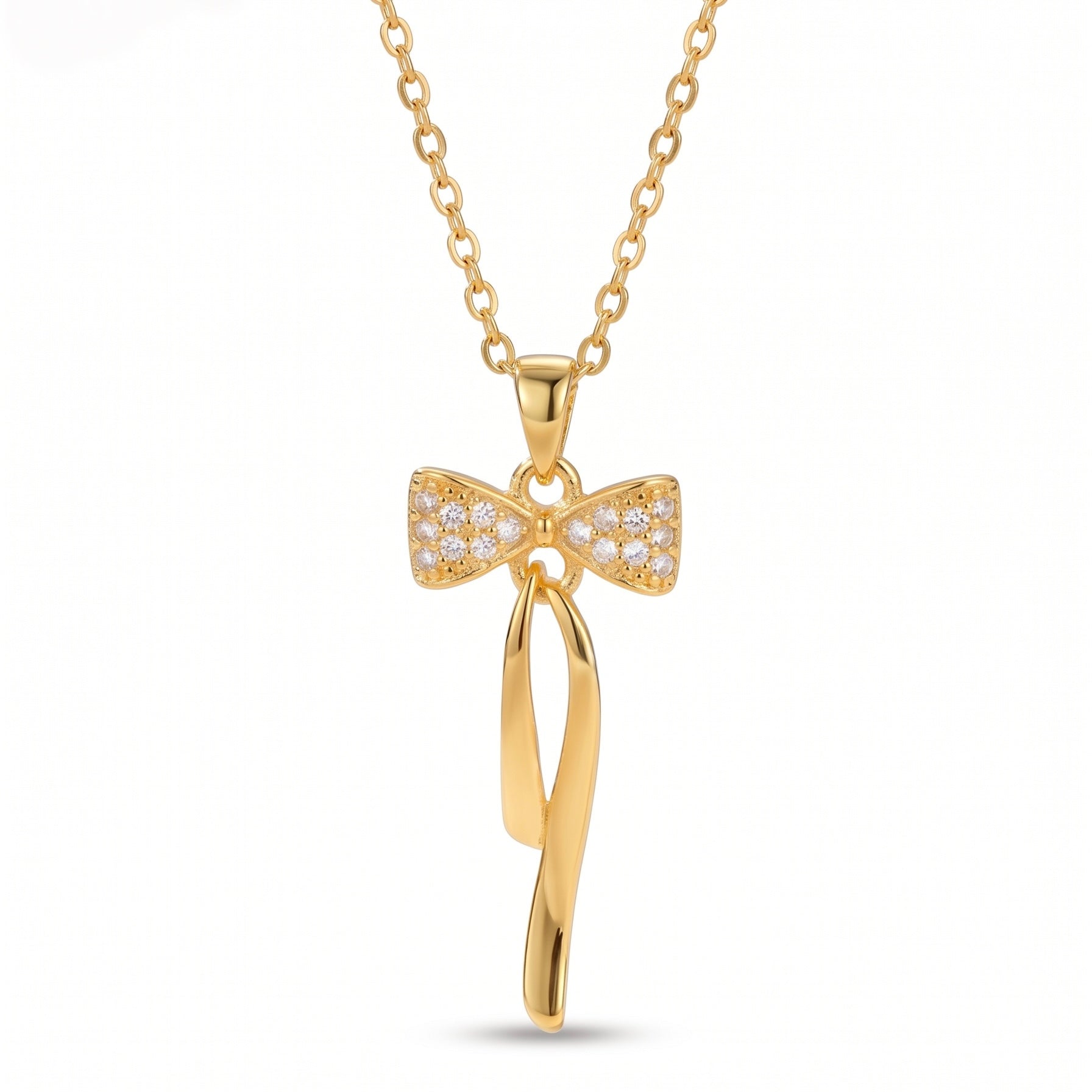 Cute Bow Necklace - Stainless Steel
