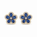 Blue Flower Stud Earrings – Stainless steel