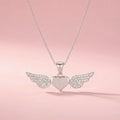 Sterling Silver Angel Heart Necklace
