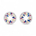 Rainbow Circle Earrings - Sterling Silver