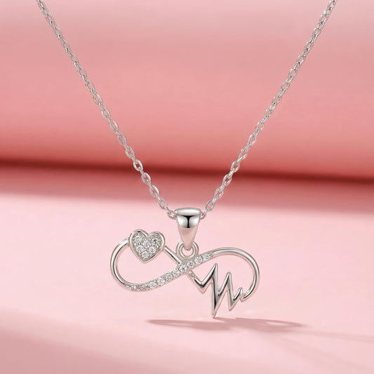 Infinity Heart Necklace - Sterling Silver