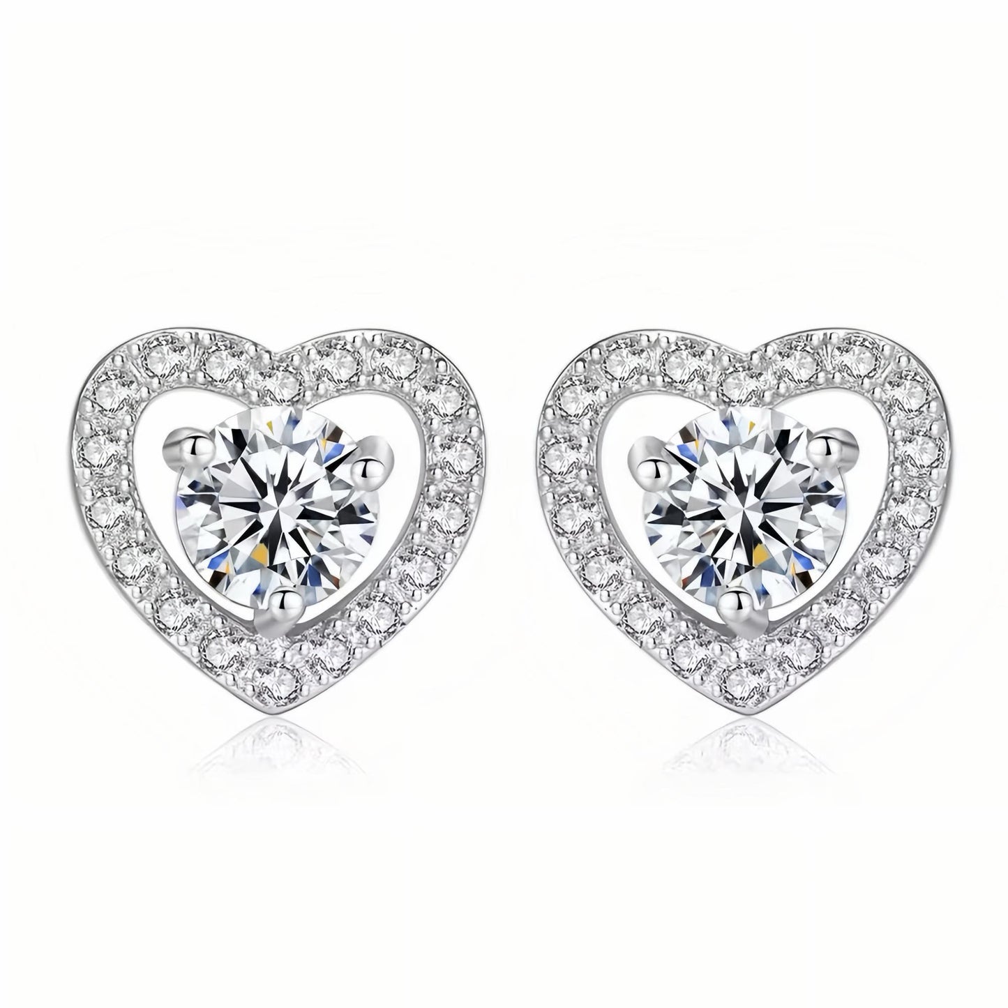 Heart Earrings with Cubic Zirconia – Romantic & Sparkling