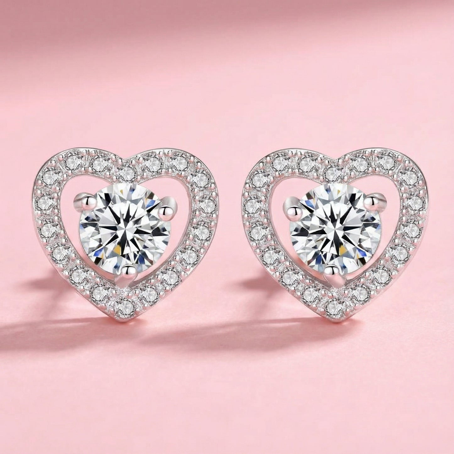 Heart Earrings with Cubic Zirconia – Romantic & Sparkling