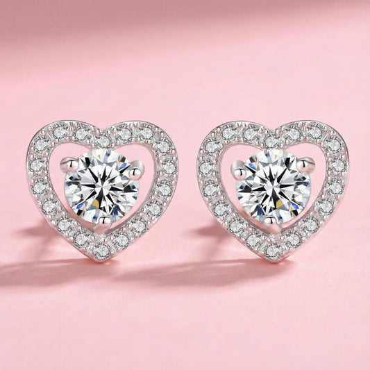Heart Earrings with Cubic Zirconia – Romantic & Sparkling