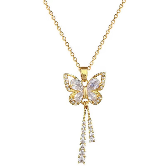 Elegant Butterfly Necklace - Gold Finish