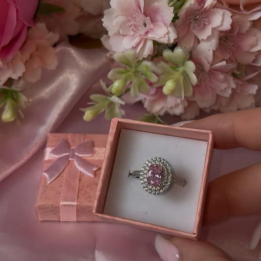Pink Aura Ring - Sterling Silver