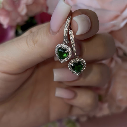 Emerald Heart Earrings