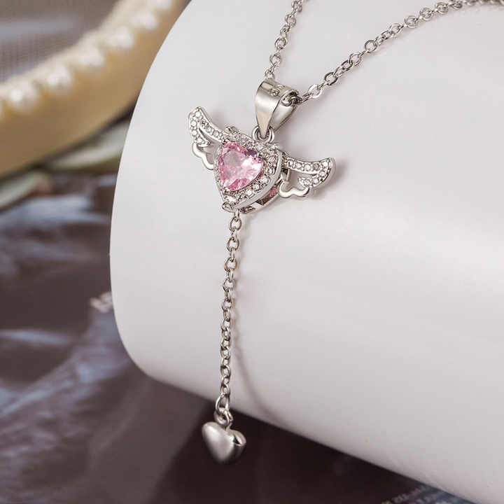 Angel Heart Wings Necklace - Stainless Steel