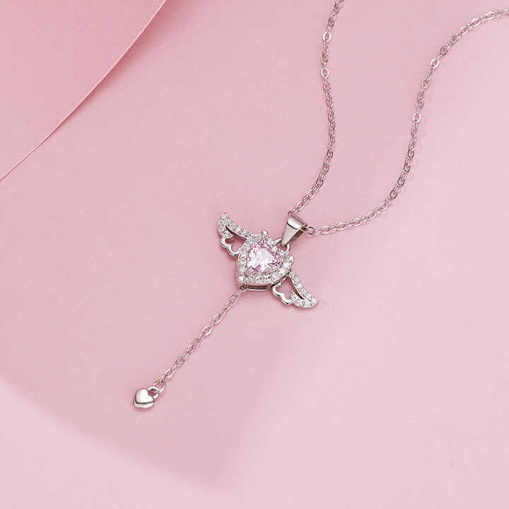 Angel Heart Wings Necklace - Stainless Steel